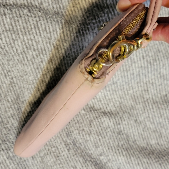 FOSSIL Pink Leather Wristlet Wallet Clutch - Picture 4 of 6